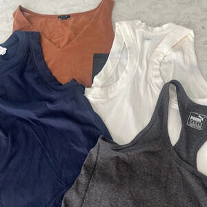 Tank Top bundle workout brown blue beige black puma express 90 degrees sz small